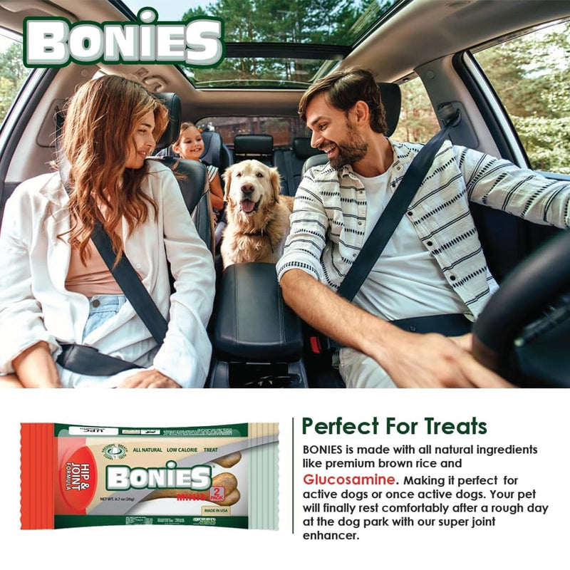 Bonies Natural Hip & Joint Formula Medium-Sized Single Bone, Glucosamine & Omega Fatty Acids, Fresh Breath, Clean Teeth, Low Calories, Chicken Flavor, 1 Bone - BeesActive Australia