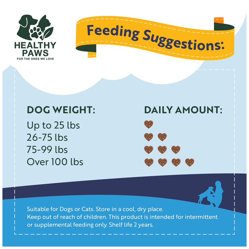 Healthy Paws Joint & Hip Treats for Dogs – Glucosamine, MSM, Chondroitin, Curcuma, Green-Lipped Mussels & Vitamin E – Supports Mobility, Flexibility, Strength & Stiffness Relief