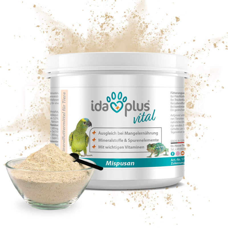 Ida Plus - Mispusan powder 200 g - mineral feed with vitamin D3, calcium and trace elements for amphibians, reptiles and birds - budgies, canaries, parrots and bearded dragons - minerals - BeesActive Australia