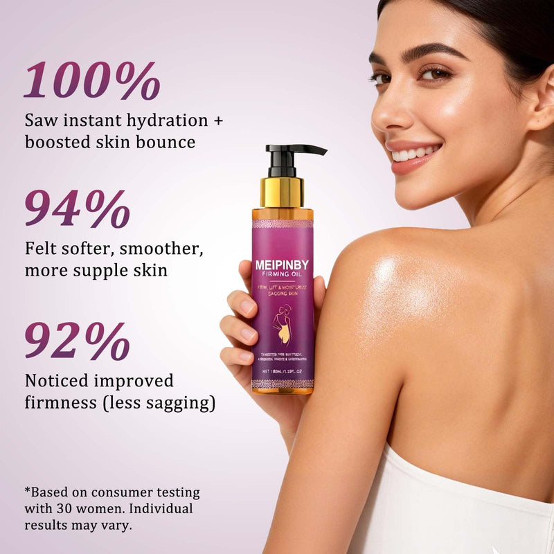 Body Firming Oil, Fast Absorbing Skin Tightening Oil for Arms, Chest & Thighs, Post-Shower Hydration with Vitamin E, Rosehip & Almond Oil,3.38 FL OZ (100ml)