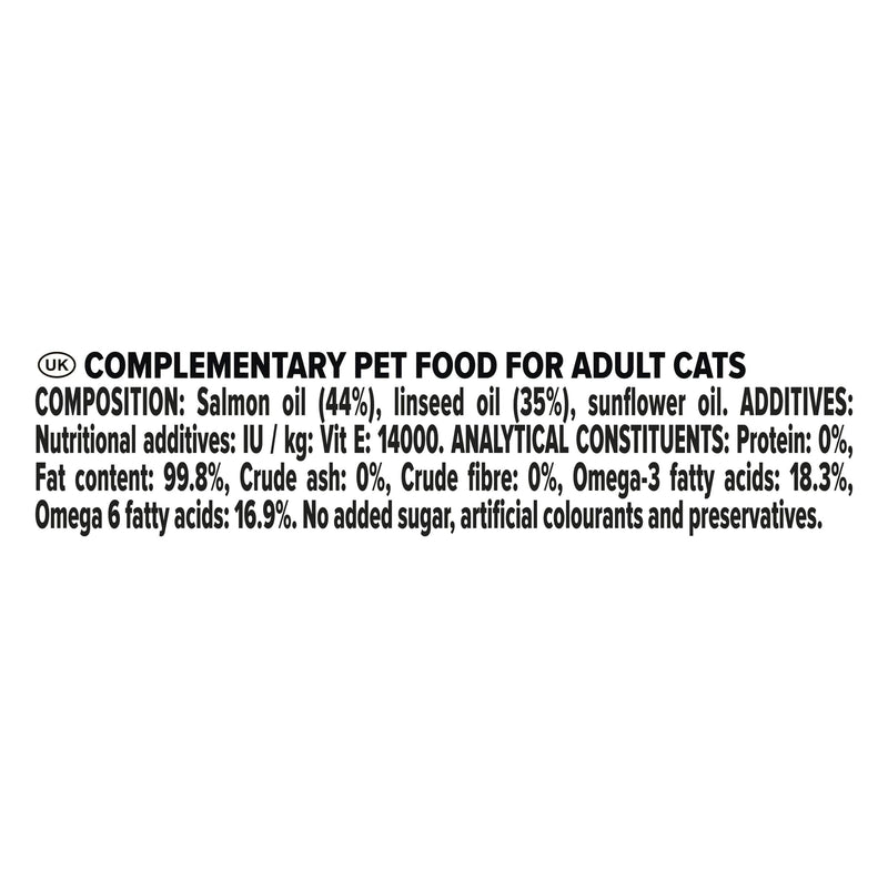 PRO PLAN Cat Skin and Coat Supplement | Skin health support, lustrous coat | with salmon oil, linseed oil, omega 3, omega 6, vitamin E | Adult and Senior cats | Oil 150 ml