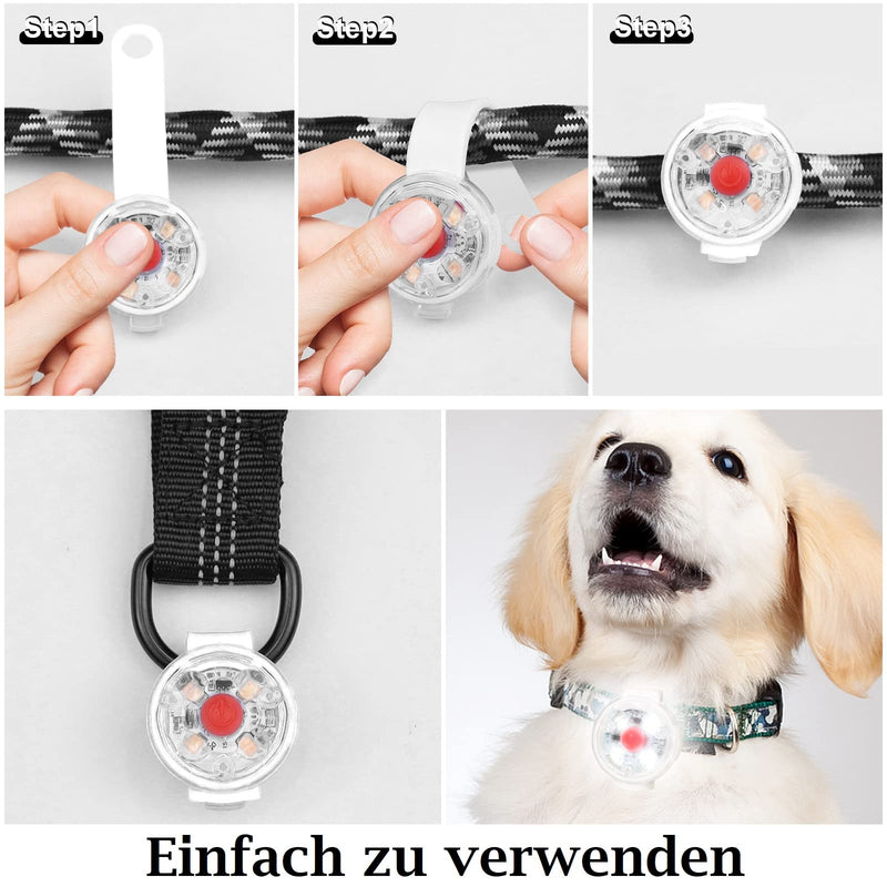Fttouuy Safety LED Flashing Light for Dogs, Cats - USB Rechargeable LED Light Pendant Dog, 3 Flashing Modes Waterproof Safety Pet Lights White - BeesActive Australia