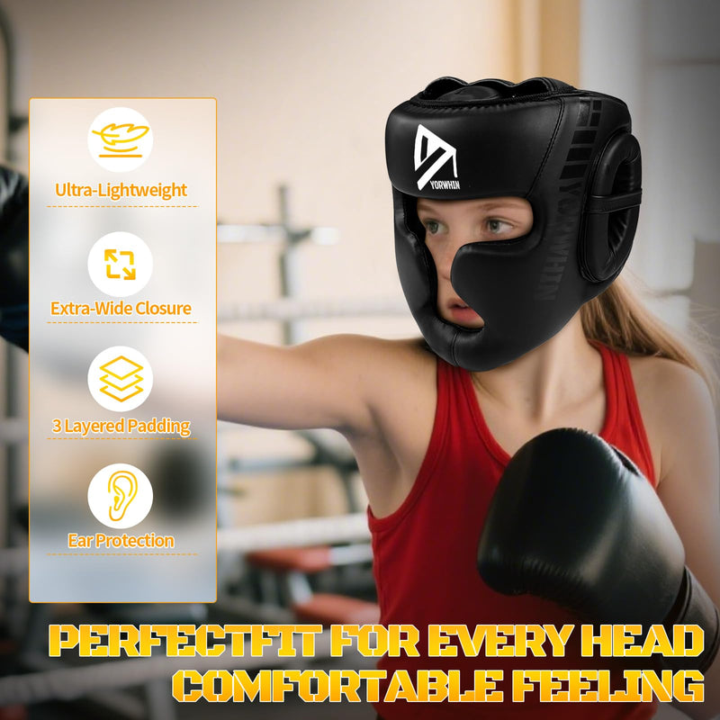 Kids Boxing Headgear, Boxing Head Gear Training Sparring Safety Head Guard for Kickboxing, Sparring, Martial Arts, Karate, Taekwondo, Training Helmet for Boys Girls Youth
