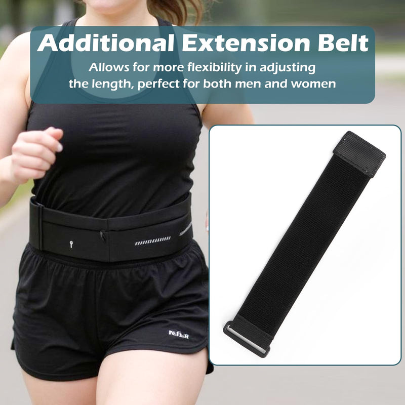 Lsnisni Slim Running Belt for Men and Women, Running Waist Pack with Water Bottle & Towel, Multi Pocket Fanny Pack - Phone Holder, Adjustable for Running, Climbing - Medium Black-medium