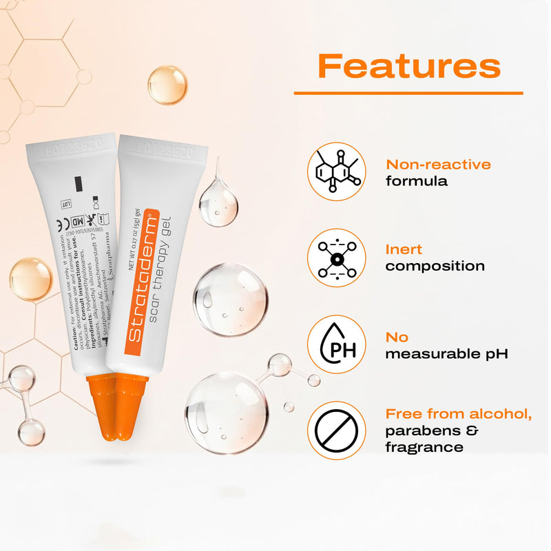 Strataderm Professional Scar Therapy Gel | Old and New Scars from General Surgery, Trauma, Wounds, Burns, Bites, Acne & Skin Disease | Reduces Redness, Discoloration, Discomfort & Itch | 5g (0.17oz) 0.17 Ounce (Pack of 1)