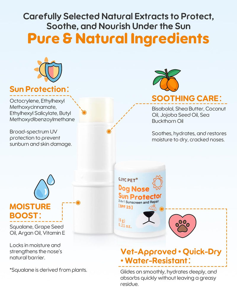 Dog Nose Protector Balm – Moisturizing Sun Protection with Shea Butter & Vitamin E, UV Test Patch Included – Natural & Safe for Sensitive Skin