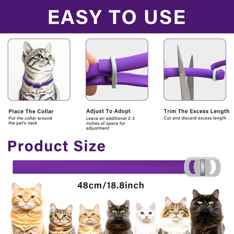 Tick flea collar for cats, flea collar for cats, effective protection for 8 months, adjustable and waterproof, suitable for all cats 1 piece - BeesActive Australia