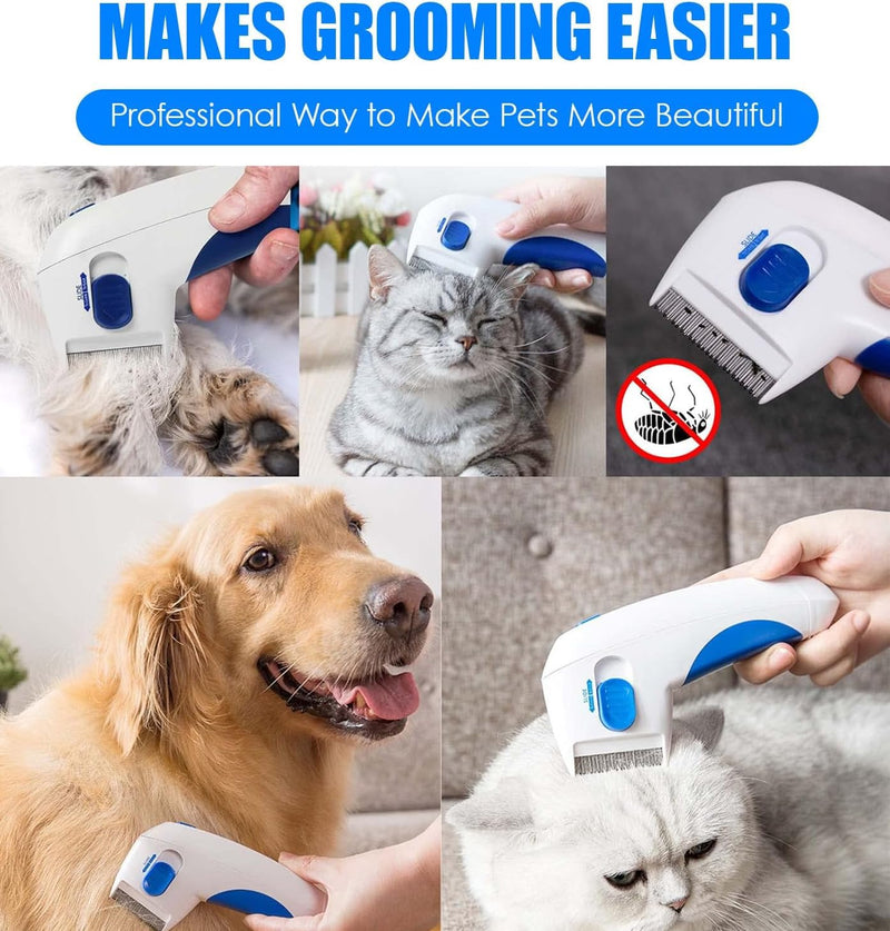 Cat Dog Flea Comb, Electronic Flea Comb, Lice Remover, Pet Grooming Comb Brush for Dogs Cats, Effective Flea Removal - BeesActive Australia