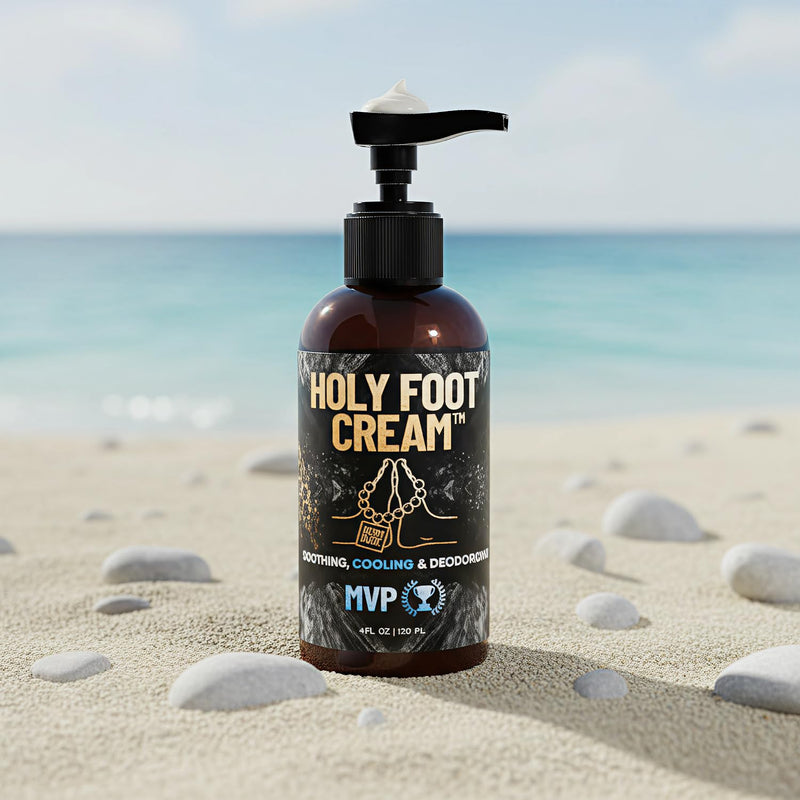 Derm Dude Holy Foot Cream | Daily Moisturizing Foot Cream with DeoPlex for Freshness & Arrowroot for Lightweight Hydration | MVP Scent 4oz