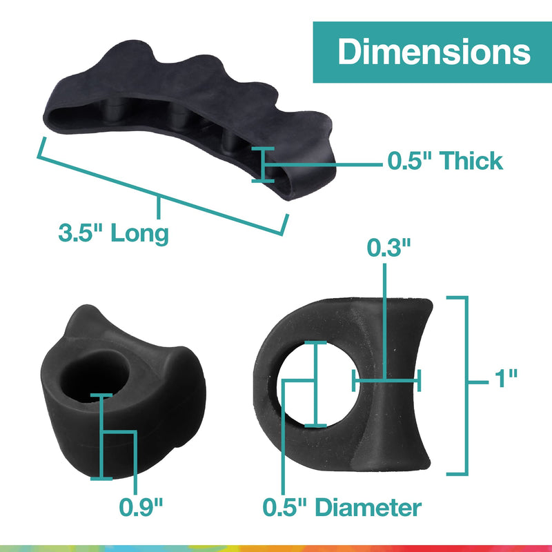 ZenToes Bunion Straighteners and Toe Separators Foot Pain Relief Bundle (Black)