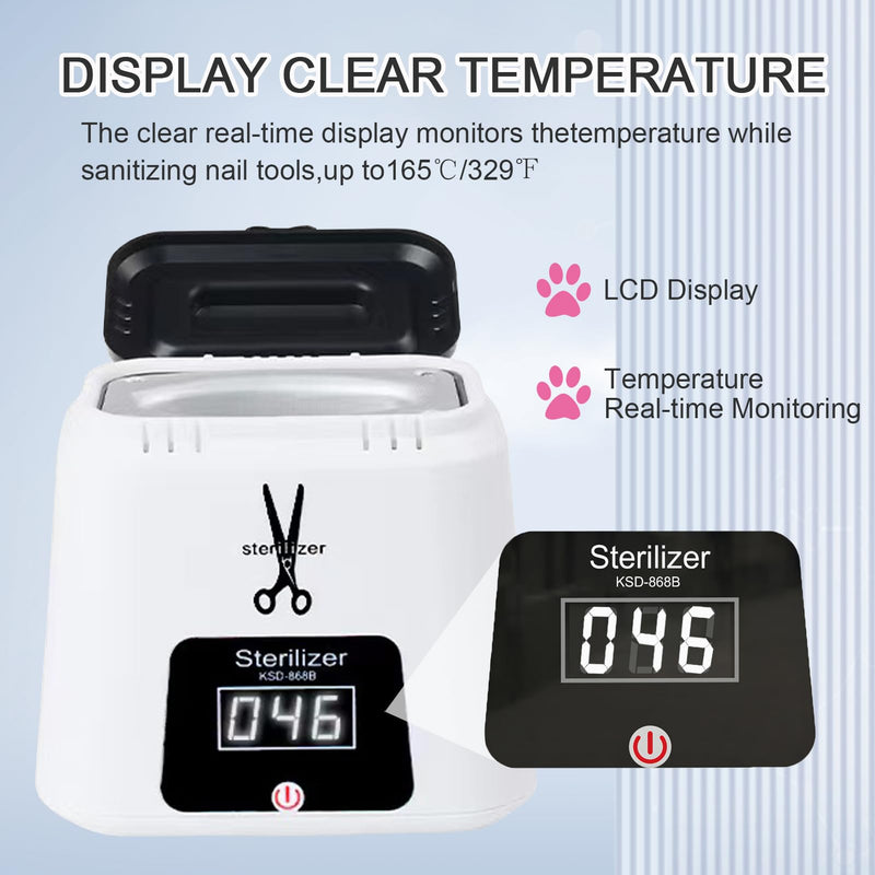 Nail Tool Sterilizer High-Temperature Nail Sterilizer Portable For Metal Nail Art Tools Dental Tool Sterilizer with Glass Beads Sterilizer High Temperature For Manicure Salon - BeesActive Australia