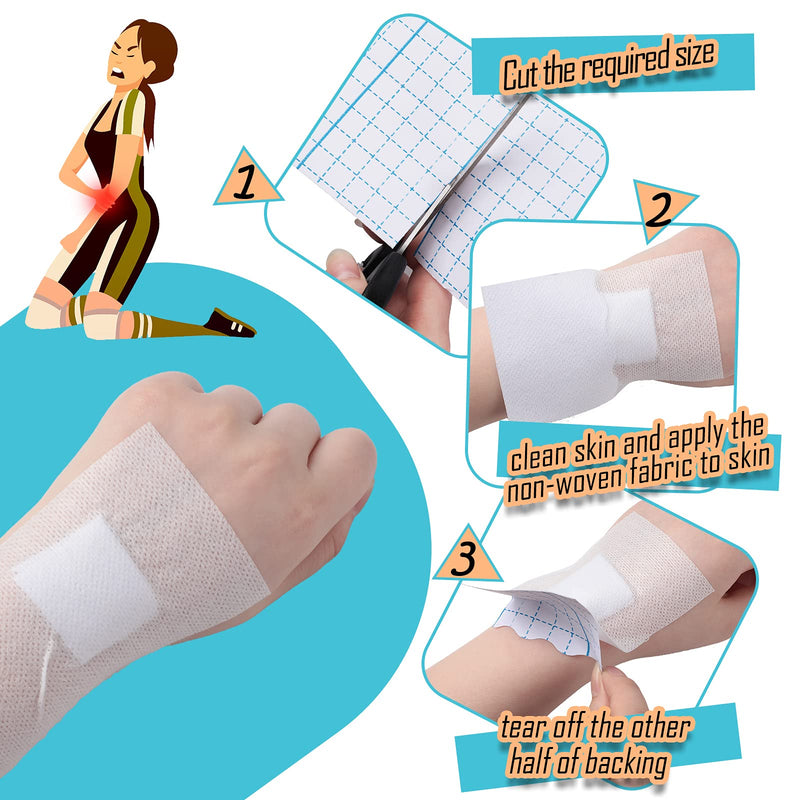 Nuanchu 2 Rolls Non-Woven Stretch Tape Breathable Bandage Tape Cohesive Wrap Roll Film (White,4 Inch X 10.94 Yard) White 4x393.8 Inch (Pack of 2) - BeesActive Australia