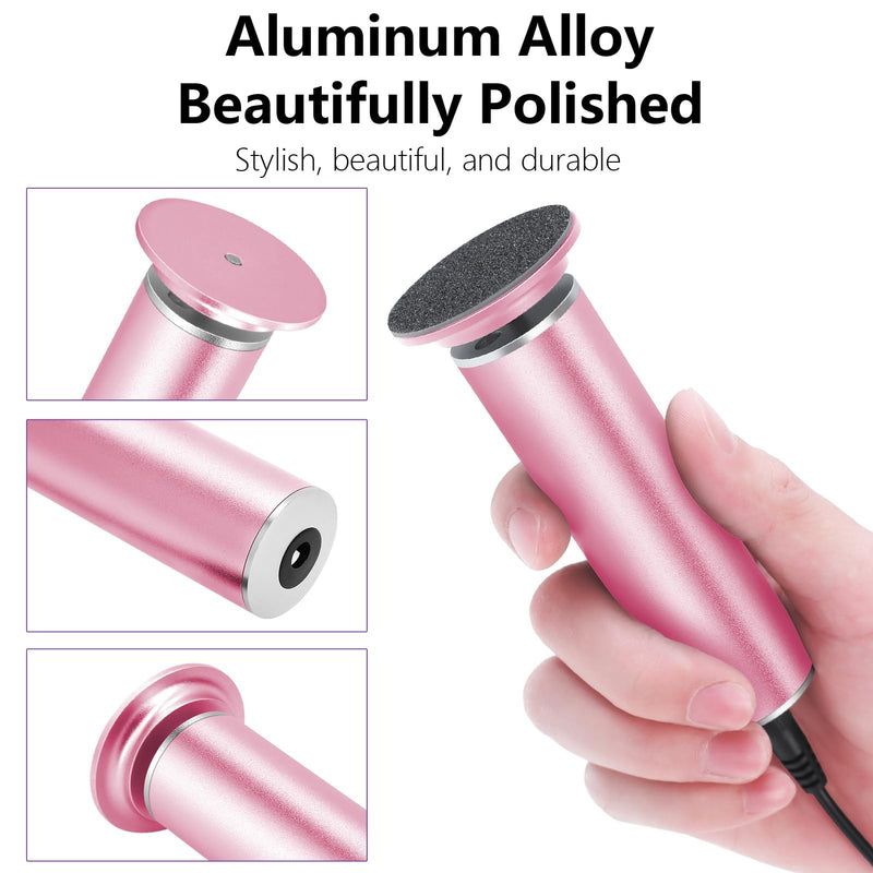Electric Foot File Callus Remover for Feet, Adjustable Speed Foot Sander Grinder Professional Pedicure Tools for Dead Skin Heel Calluses with Replaceable Sandpaper Discs (Upgraded FCR-1 Pink) - BeesActive Australia