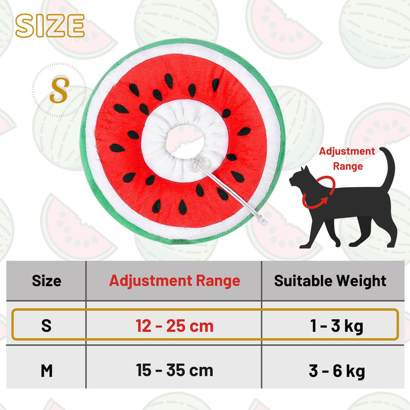 crazy bean Postoperative Protective Collar for Cats Soft Adjustable Safe and Comfortable Cute Elizabethan Kitten Collar Watermelon - BeesActive Australia