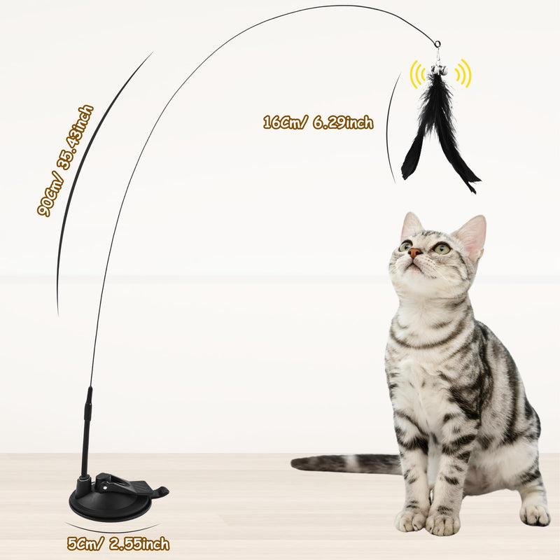 Interactive Cat Toy with 5 Replaceable Feathers, an Indoor Automatic Cat Toy for Cat, Valuable Cat Chase Toy to Promote Exercise and Reduce Stress - BeesActive Australia