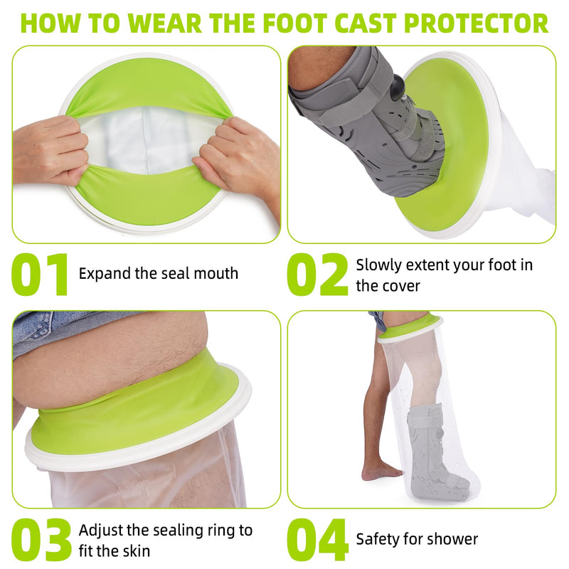 Waterproof Cast Covers for Shower Leg Adult Full Long Leg Protection to Wounds, Keeps Cast and Bandage Dry Bath,Watertight Cast Bag Showering for Surgery Foot, Ankle, Knee Burns Reusable NEW- Full-Leg - BeesActive Australia