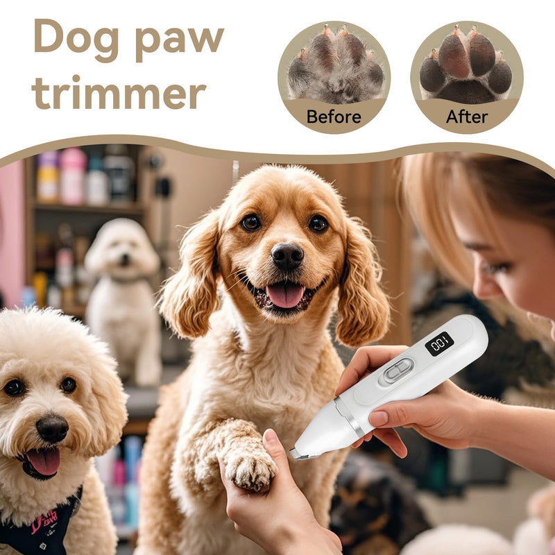 6-in-1 Quiet Dog Paw Trimmer and Nail Grinder with Stainless Steel Scissor & Comb, Long-Lasting Dog Grooming Clippers Kit, Rechargeable Dog Nail Trimmers with IPX7 Waterproof - BeesActive Australia