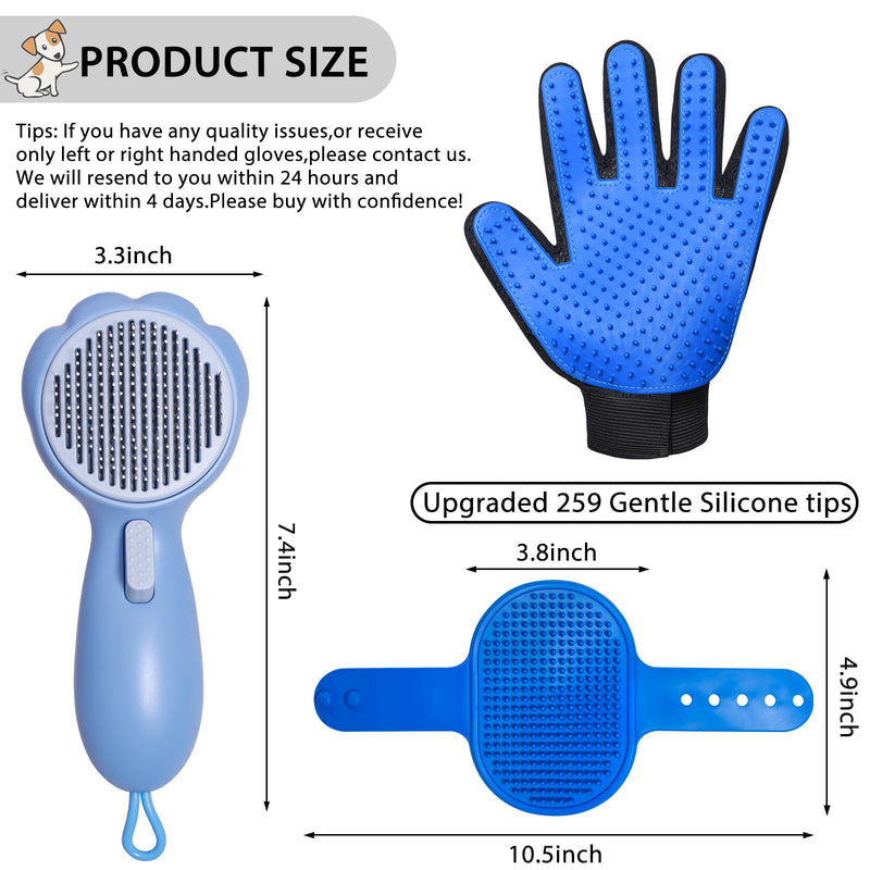 GJEASE Cat Grooming Glove Brush,Self-Cleaning Slicker Pet Brush for Short and Long Haired pats,Dog Bath Brush for Shedding and Grooming,Removes Loose Hair and Tangles,Promote Circulation Sunflower - BeesActive Australia