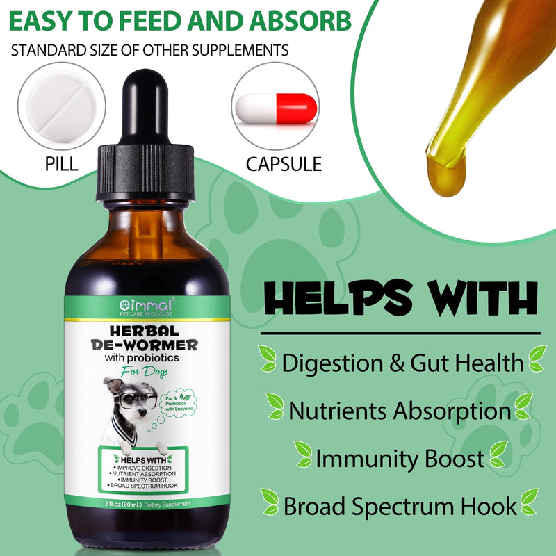 Specifically Formulated for Dogs, Natural Intestinal Defense for Dogs, Herbal Cleanse, Digestive Support for All Dog Breeds, Puppy & Kitten, Gut Health, Supplement Drops, Advanced Broad Spectrum 1 Pack for dog