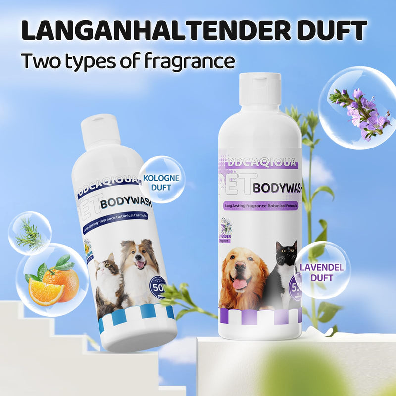 DDCAQIOUA Animal Shower Gel (with Lavender Scent) 500ml Outdoor Paw Cleaner Foam 150ml, Complete Cleaning and Care Set for Dogs and Cats and Various Pets (Lavender Scent) - BeesActive Australia