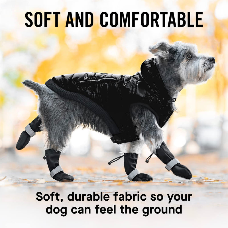 Canada Pooch Dog Winter Boots - Paw Protection, Anti-Slip Dog Shoes with Reflective Strap, Easy On for Small Medium Large Dog Booties - Black, Size 1 - BeesActive Australia