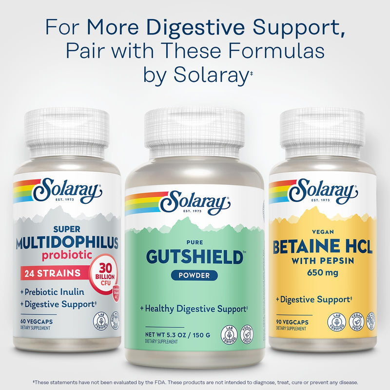 SOLARAY GutShield Powder, 150 g | Gut Health & Immune Support, L Glutamine, Vitamin C & Zinc, Lab Verified