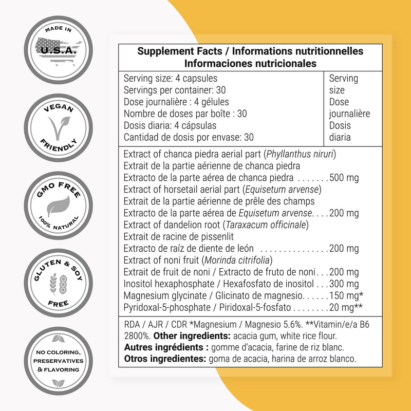 Supersmart Kidney Detox Formula (High Potency) - All-in-1 Complex - with Chanca Piedra, Dandelion Root, Magnesium - Kidney Detox Supplement | Non-GMO & Gluten Free - 120 Vegetarian Capsules