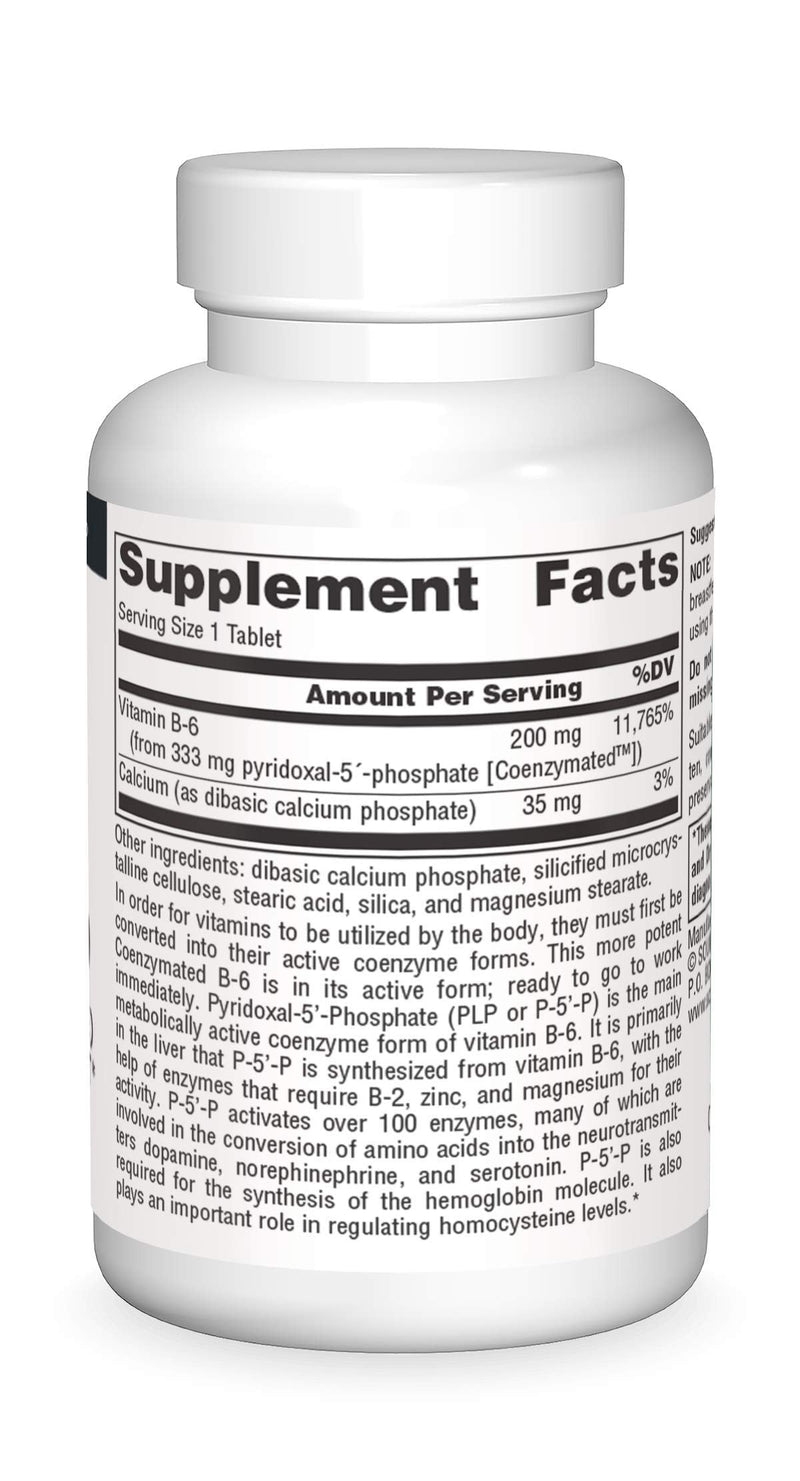 Source Naturals, Coenzymated B-6, Vegan - 333mg - 30 Tablets | Promotes a Healthy Nervous System 30 Count (Pack of 1)
