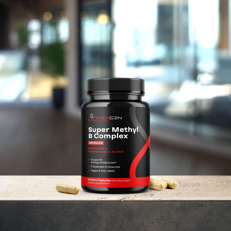 Methylated B Complex Vitamin Supplement - Bioactive Methyl B Complex with 5-MTHF Methyl Folate & B12 Methylcobalamin for Brain Heart Energy & Homocysteine Support - Super Vitamin B Complex - 90 Caps 90 Count (Pack of 1)