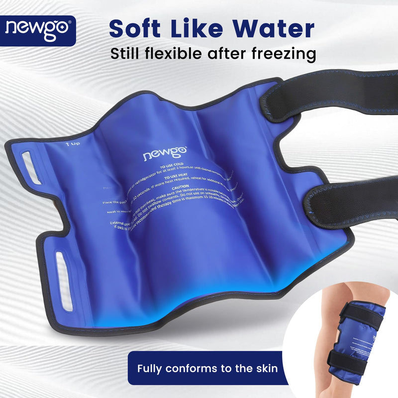 NEWGO Shin Splint Ice Pack for Injuries, Calf Gel Wrap for Shin Splint Relief, Reusable Elbow Ice Pack Wrap, Leg Cold Therapy Sleeve with Soft Plush Backing - BeesActive Australia
