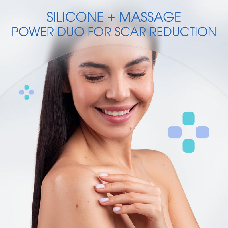 Silicone Scar Gel with Scar-Smoothing Tri-Roller Tip – Designed for Scar Massage – Medical-Grade Silicone for Surgical, C-Section & Acne Scars – Fragrance-Free & Hypoallergenic Roller Applicator