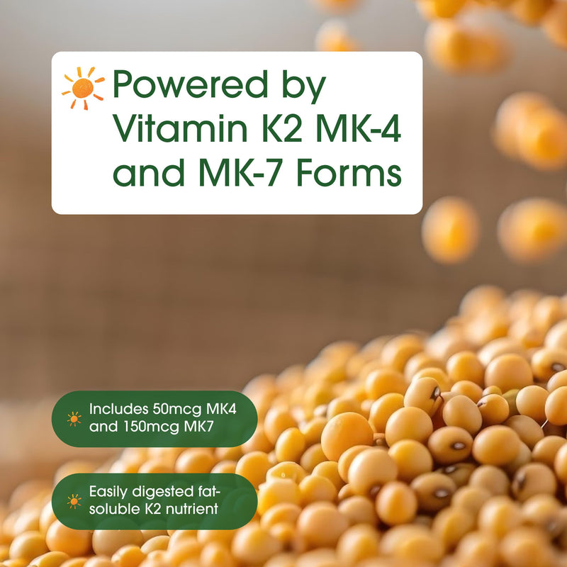 NatureBell Vitamin K2-240 Capsules - 200mcg Double Strength MK-7 & MK-4 Complex - Heart, Bone & Immune Health Support* - Complete K Vitamins Formula