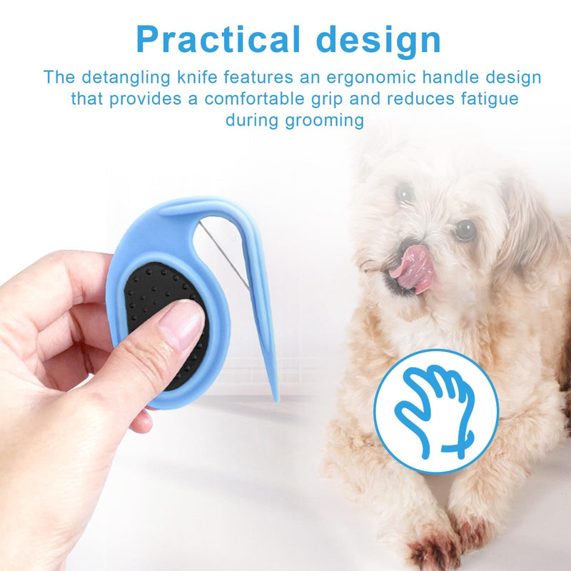 0XBIT Grooming Knife for Long-Haired Pets, Pack of 4 Cat Detangling Knife, Portable Knotting Comb for Pets, Knotting Comb for Cats for Removing Matted Hair - BeesActive Australia