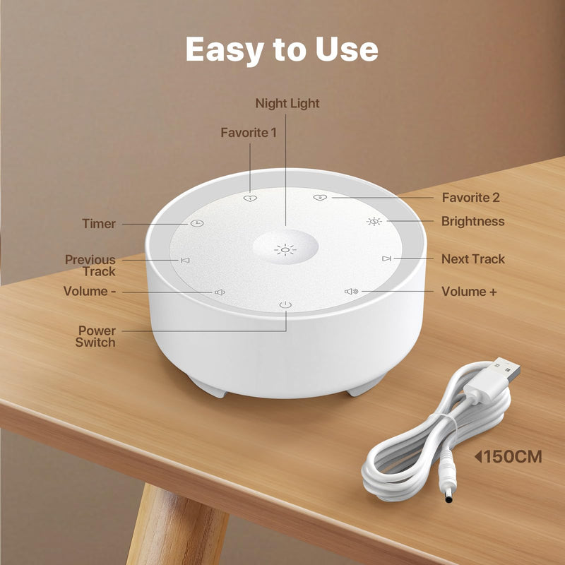 Kipcush Sound Machine & Night Light for Adults/Baby/Kid. White Noise Machine with Max 8H Timer & 20 Soothing Sleep Sounds. Small Size & Portable Design for Bedroom, Office, Travel. Favorites Buttons - BeesActive Australia