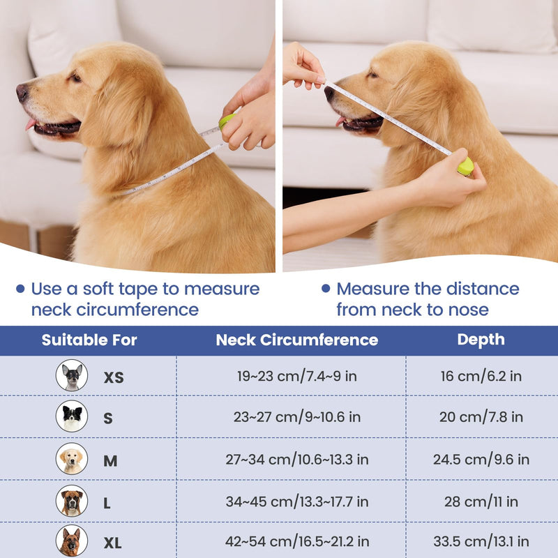 HAPPY HACHI Dog Neck Collar, Breathable Comfy Cone Dog, Adjustable Recovery Collar for Dogs, Prevention of Bite and Lick Wounds, Soft Protective Collar for Dogs After Operations (XL) XL - BeesActive Australia