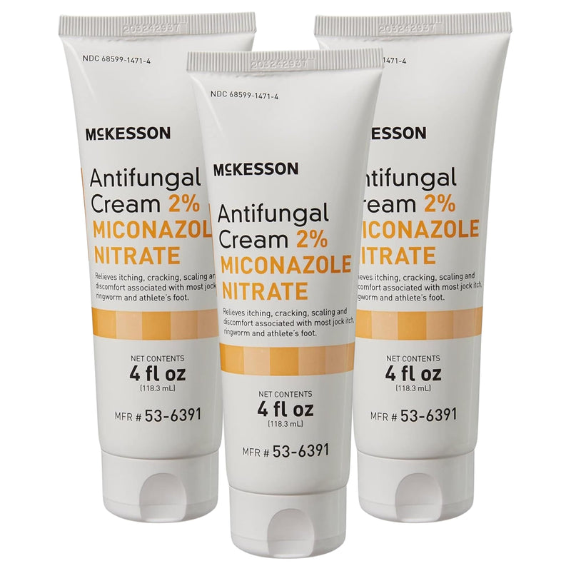 McKesson Antifungal Cream, 2% Miconazole Nitrate - Relieves Itching, Burning, Cracking from Jock Itch, Ringworm and Athlete Foot - 4 oz., 3 Count 4 Ounce (Pack of 3) - BeesActive Australia