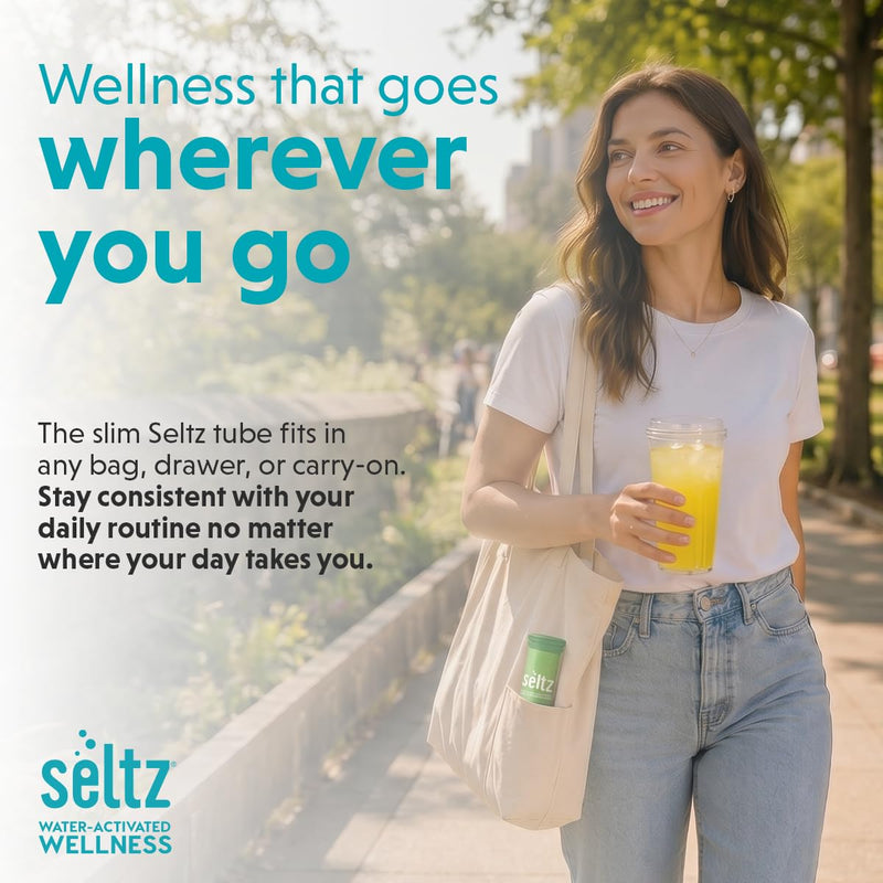 Seltz Stress Support Drink Tablets, Effervescent L-Theanine with Magnesium | Daily Balance, Daily Calm, Focus Support, No Sugar Added, Drop Fizz and Drink, Supports Hydration, 90 Tablets, 6 Pack 90 Tablets (pack of 6)