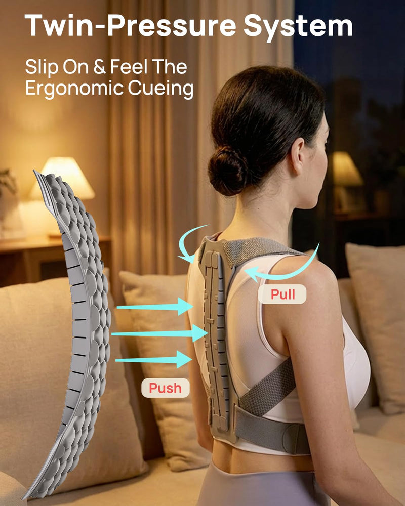 OFIR Upper Back Posture Corrector for Women, After-Work Sofa Reading Support, Twin-Pressure System Back Straightener Posture Brace For Women, 3D Diamond Breathable Cushioning,High-Elastic Straps Small - BeesActive Australia