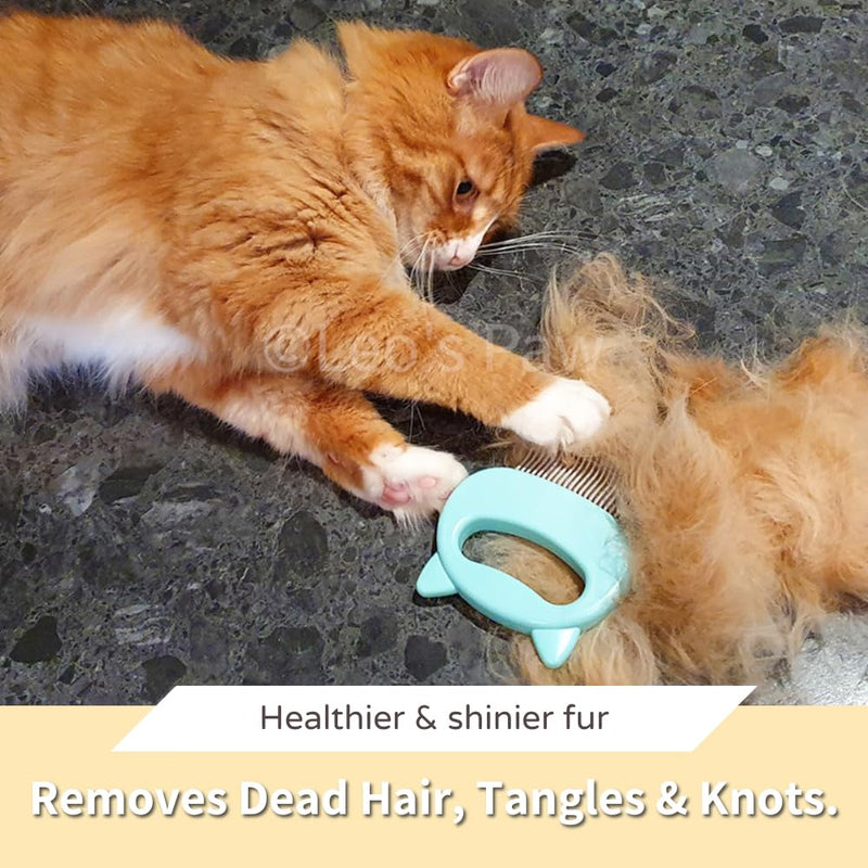 Leo's Paw The Original Pet Hair Removal Massaging Shell Comb Soft Deshedding Brush Grooming and Shedding Matted Fur Remover Dematting tool for Long and Short Hair Cat Dog Puppy Bunny (Mint) Mint - BeesActive Australia