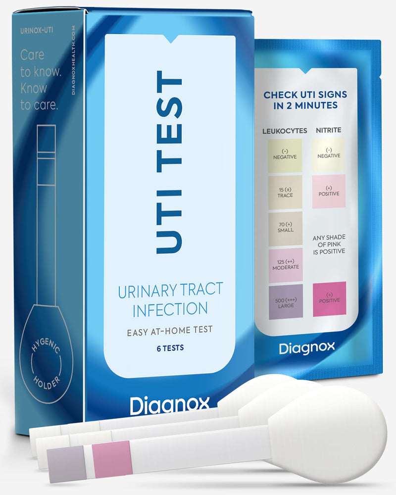Diagnox Health UTI Test Strips, Early Detecion of Urinary Tract Infections, Quick & Reliable Results in Minutes, Easy to Use At Home UTI Test for Men & Women, 6 Count 6 Pack - BeesActive Australia