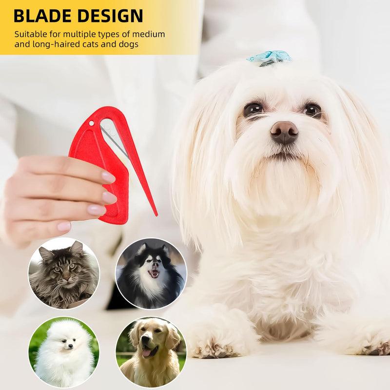 Atuoxing Pack of 10 cat detangling knives, knotting comb for cats and dogs, pet knot opener, pet undercoat brush, knot comb comb, 3 in 1 grooming knife for long-haired pets - BeesActive Australia