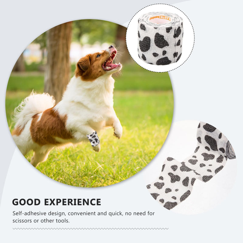 POPETPOP Self Adhesive Wrap Pet Wrap Non-Woven Tape for Dog Legs Paws Wounds Cohesive Gauze for Horse Cat Bird Animal Paw Print Desgin - BeesActive Australia