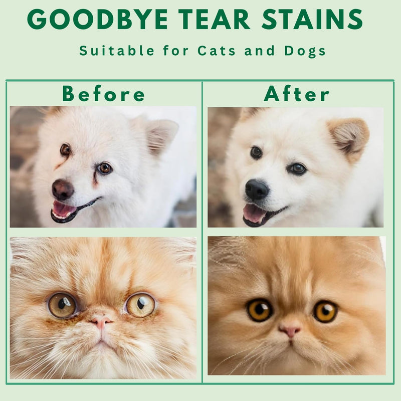 Pet Eye Wipes – 200 Cat & Dog Eye Wipes | Tear Stain Remover for Dogs Eyes | Disposable Pet Eyes Cleaning Pads to Remove Crust & Discharge | Perfect for Pets Daily Grooming Care Pack OF2