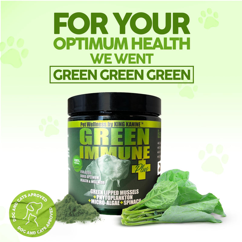 King Kanine Green Inmune Plus Multivitamin and Mineral 6 oz | Organic Powder to Improve Join Mobility & Allergy Relief | Inflammatory Supplement for Dogs Care | Veterinarian Approved - PawsPlanet Australia