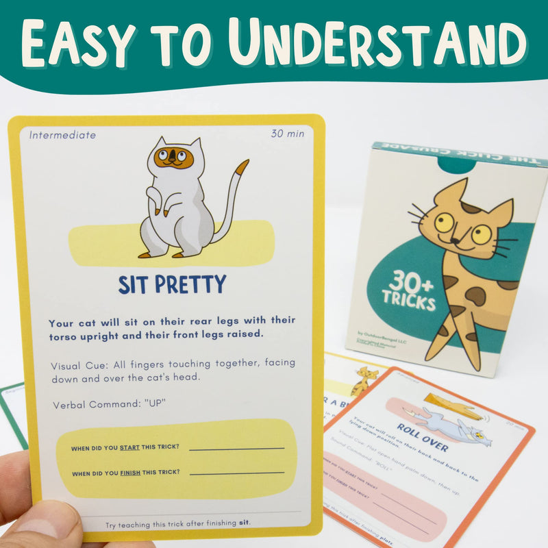 The Click Crusade (Cat Training Card Game Guide to Clicker Training for Cats for Teaching Tricks, Improving Communication and Bonding with your Kitten (Clicker not included) Main Deck - BeesActive Australia