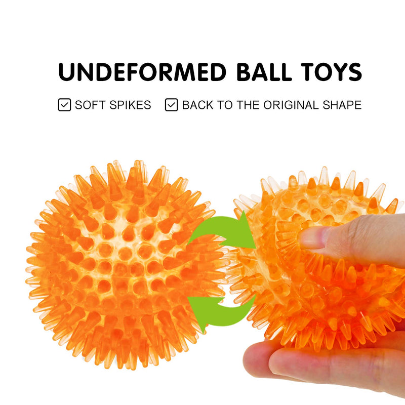 Squeaky Fetch Spike Balls TPR Toys for Pet Small Dogs Puppy Rubber 6 Pack Bright Colors Chew Teething Toys Small Set of 6 Multi - BeesActive Australia