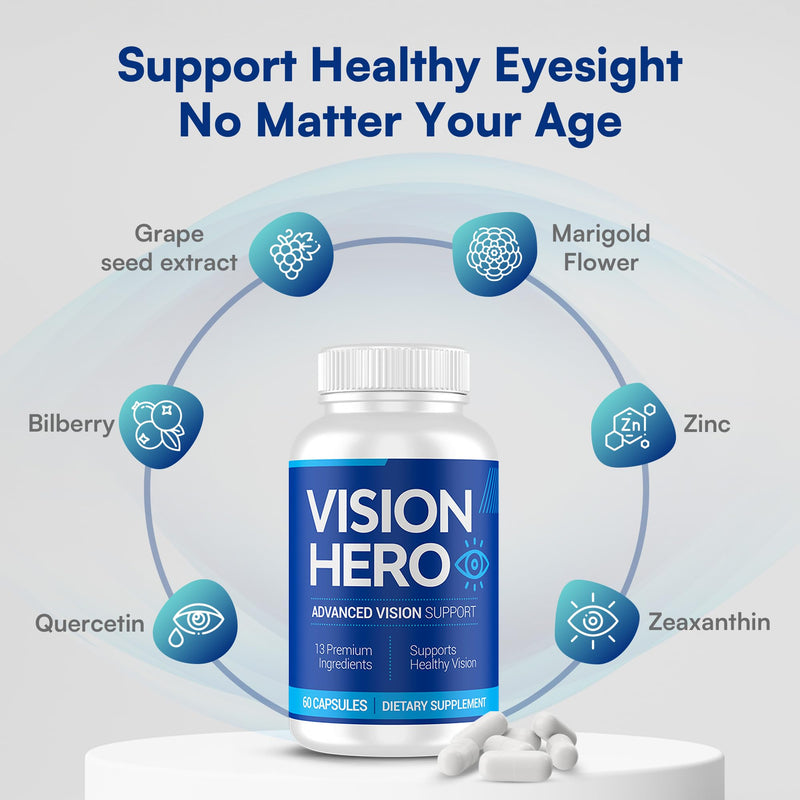 Advanced Vision Support, Eyes Supplements - 60 Capsules Eye Health Supplements for Adults (Pack of 1) 60 Count (Pack of 1)