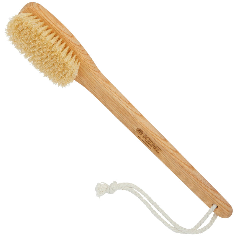 Kent FD5 Beechwood Wood Long Handle Shower Bath Body Brush. for Skin Exfoliate and Massage. 100% Boar Bristles. Best Back Body, Foot and Leg Scrubber Brushing for Wet and Dry Body. Made in England - BeesActive Australia