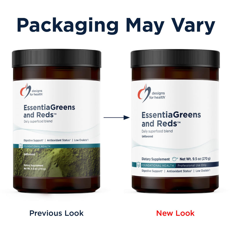 Designs for Health EssentiaGreens and Reds (Unflavored, 30 Servings), Vegan Superfood Powder with Spirulina, Kale, Apple & More, for Daily Nutrition and Digestive Health