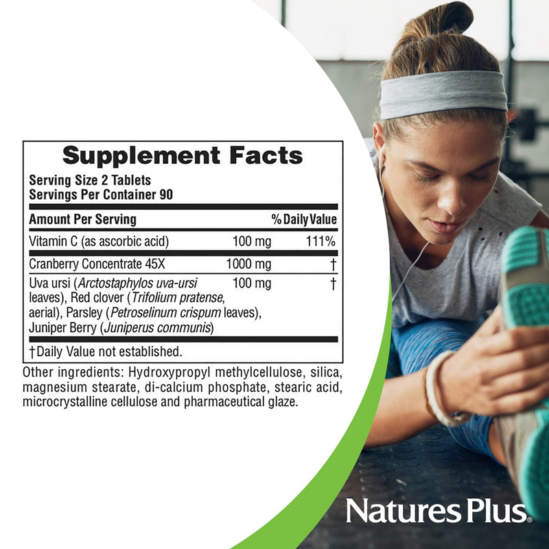 NaturesPlus Ultra Cranberry, Sustained Release - 1000mg, 180 Tablets - with Vitamin C - Vegetarian, Gluten Free - 90 Servings 90 Count (Pack of 1)